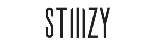 STIIIZY logo with black, elongated letters on a white background.