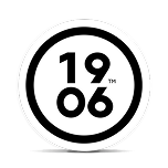 Black and white logo with 1906 inside a circle.