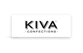 Kiva Confections logo with bold black text on a white background.
