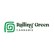 Rolling Green Cannabis logo with a green spiral next to the company name in black text on a white background.