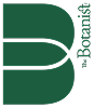 Green logo of The Botanist with stylized B design on the left.