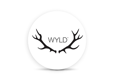 White logo with black antlers framing the word WYLD in the center.